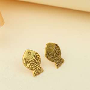Luxury Anokhi Fish Motif <b>Huggie</b> Earrings Gold Plated Handmade Designer Jewelry for Women Gift - Product Image 2