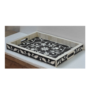 Plateau en nacre de qualité supérieure, plateau de service en rotin naturel et nacre, 2 couleurs, utilisé dans les hôtels et restaurants - Product Image 6