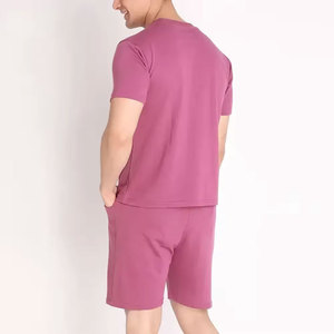ODM/ODM New Arrival Casual Wear Breathable Shorts <b>Sets</b> Short Sleeve Solid Color Summer T Shirt Shorts <b>Set</b> For Men - Product Image 6