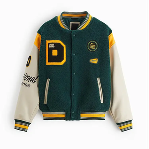 Veste de baseball brodée de style universitaire haut de gamme avec des motifs de broderie personnalisés et des détails décoratifs - Product Image 2