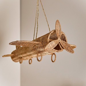 Child pretend play toy vehicles large airplane toys natural rattan airplanes kid <b>room</b> decoration - Product Image 3