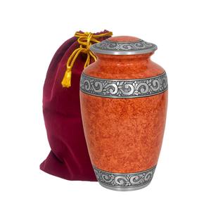 Urna Funeraria de Cerámica y Latón, Diseño Europeo, Urnas de Cremación para Cenizas Humanas, Recipiente Metálico con Acabado Antiguo - Product Image 3