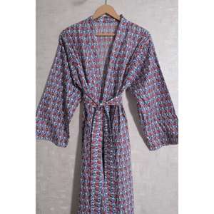 Robe Kimono en Coton Imprimé pour Femme Lavinas, Style Bohème, Col en V, Longueur Totale, Respirante, Séchage Rapide, Tenue Décontractée pour la Maison, Douce - Product Image 4