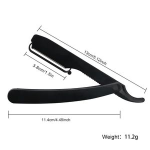 Classic Straight <b>Razor</b> Stainless Steel <b>Blade</b> Plastic Handle Barber Shop Use Male Grooming Tool <b>Single</b> <b>Blade</b> Design - Product Image 2