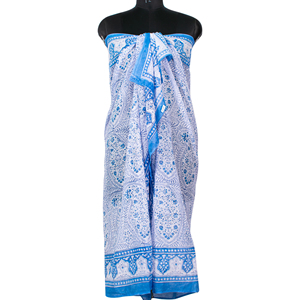 Indian Handcraft Cotton Sarong <b>Wrap</b> Multicolor Floral Block Printed Lightweight Long Pareo Scarf For Womens Fashion Accessories - Product Image 1