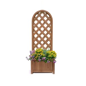 Jardinera elevada de madera para jardín exterior con caja de cultivo y espaldera para verduras y flores, para balcón, hecha en Vietnam. - Product Image 2