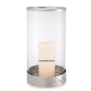 Décoration d'intérieur et occasions de Noël, design classique tendance, porte-bougie en verre avec structure métallique - Product Image 3