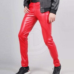 กางเกงหนังผู้ชายลำลองสีทึบ - Product Image 4