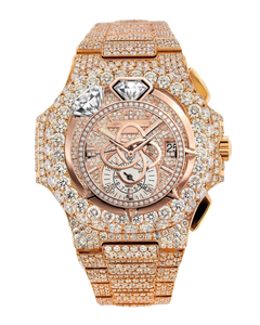 Montre de luxe pour homme en moissanite VVS, entièrement sertie de diamants, bracelet en acier inoxydable - Product Image 1