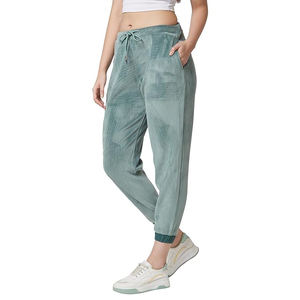 Pantalones Deportivos con Cordón para Mujer, Cintura Alta, Puños Elásticos, Bolsillos Laterales, Mezcla de Algodón y Lino Transpirable, para Verano - Product Image 2