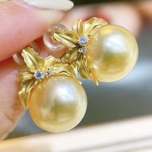 Pendientes de Perlas Naturales de 11-10 mm, Versátiles, Color Blanco Crema, Redondos, de Moda, Plata de Ley 925, con Caja de Regalo - Product Image 2