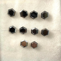 Diamant naturel fantaisie noir opaque de 5,50 x 5,50 mm, taille hexagonale, pour la création de bijoux tels que des bagues, des bracelets, des colliers, des boucles d'oreilles