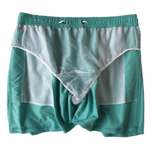 Pantalones cortos de playa en blanco de alta calidad, deportes de gimnasio, pantalones cortos personalizados de poliéster 100%, pantalones cortos de hombre de doble capa con bolsillo - Product Image 5