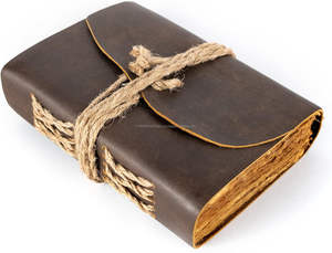 Handmade Vintage A4/A5 Journal in Genuine Leather Antique Style Deckle Edge Hardcover Best Gift Planner - Product Image 3