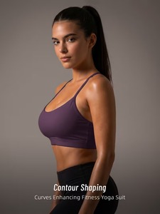 Soutien-gorge rembourré non amovible à coupe basse, vêtement de sport sculptant, respirant, compressif, extensible, sous-vêtement athleisure, vente en gros - Product Image 3