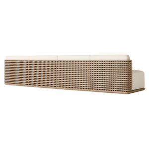 Luxury Modern Outdoor <b>Sofa</b> Solid Teak Wood Frame Contemporary Resort Three Seater Lounge Couch Minimalist Patio Furniture - Product Image 3