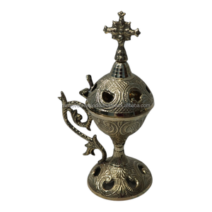 Quemador de Incienso de Latón Hecho a Mano para Iglesia, Oración, Meditación, Aromaterapia, Taza Decorativa de Resina para Carbón - Product Image 6