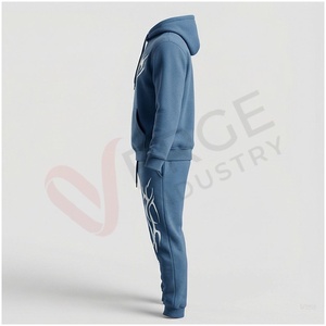 Conjunto Deportivo Azul para Hombre, con Capucha, Manga Larga, Estilo Casual para Otoño, Corte Regular, Transpirable, 100% Algodón, Personalizable - Product Image 3