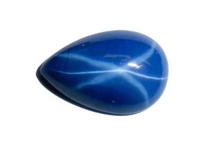 Saphir bleu étoilé poire 11x17 mm 8,5 carats, cabochon poli créé en laboratoire, effet étoile à 6 branches, hauteur 5 mm pour la fabrication de bijoux - Product Image 3