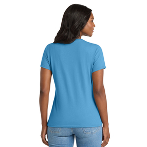 Nouvel Arrivage T-shirt Femme Col V en Coton Doux Jersey Manches Courtes Haut Décontracté Logo Personnalisé Fabricant OEM Fournisseur en Gros - Product Image 3