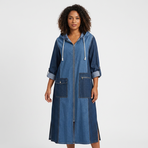 Cotton Floor Length Hood <b>Long</b> Sleeve Flared Hem Loose Fit Women's Casual Abaya Solid Color Breathable All Seasons <b>Eid</b> Party - Product Image 1