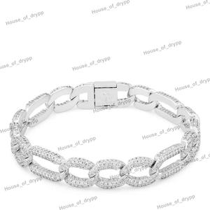 สร้อยข้อมือเงินแท้ 925 รูปทรงวงรี ประดับเพชรโมอิสซาไนต์ ดีไซน์เก๋แบบคิวบา สำหรับทุกเพศ งานแฮนด์เมด - Product Image 2