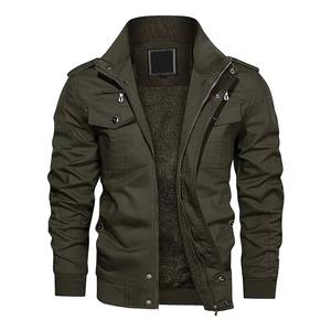 Chaqueta Bomber Térmica para Hombre con Forro Polar, Cortavientos Multibolsillos, Cuello Alto, Estilo Motociclista Urbano, Otoño Invierno, Venta al por Mayor - Product Image 3