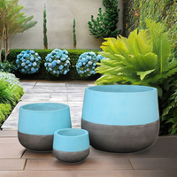 Jardinière Moderne de Luxe Grande Ronde en Fibrociment Revêtue d'Acrylique Écologique – Pots d'Extérieur de Haute Qualité pour la Plantation d'Arbres