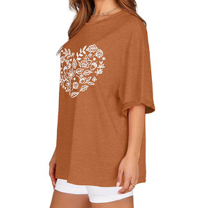 Camisetas Elegantes de Diseño Simple y Cómodo, Holgadas, para Mujer, 100% Algodón, para Oficina, Casual y Ocio - Product Image 1