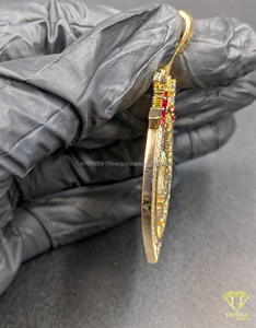 Pendentif de dessin animé serti de diamants avec lettre personnalisée, bijoux hip-hop en diamant de laboratoire, collier statement design - Product Image 6