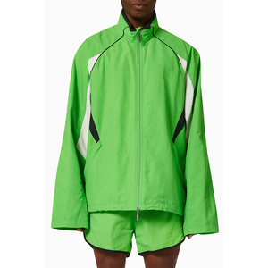 Ensemble de survêtement vert en polyester pour femme 2026 – Style sportif léger et respirant avec fermeture éclair intégrale et col montant – Coupe régulière – Idéal pour l'été - Product Image 1