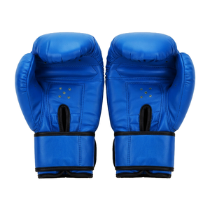 Gants de boxe pour adultes en cuir PU bleu, poignées, fermeture à boucle, sangle de poignet réglable, 10 oz, 16 oz, unisexe, entraînement personnalisé - Product Image 6