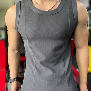 GURUNA-Z-INDUSTRY Custom Yellow Basketball Jersey Men Crew Neck <b>Sleeveless</b> Tank <b>Top</b> 100% Cotton <b>Silk</b> Screen Printing Breathable - Product Image 4