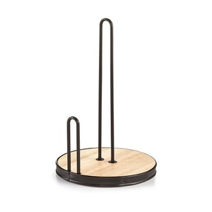 Porte-mouchoirs rond en fer au design tendance avec base en bois, qualité supérieure, en vente - Product Image 1