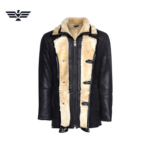 Veste de moto slim en cuir PU noir pour homme, doublure en fausse fourrure, col rabattable, fermeture éclair, respirante, coupe-vent, manteau décontracté d'hiver - Product Image 2