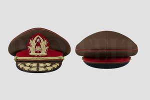 Black Formal Embroidered Peak Cap Hand made Gold Leaf Design Premium Wool Blend Custom Logo Adjustable Uniform Style Visor Cap - Product Image 3