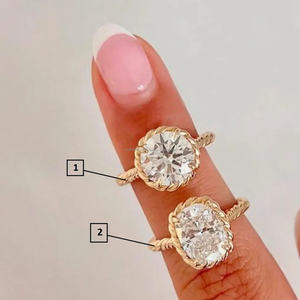 Bague de fiançailles et de mariage en moissanite de coupe ovale allongée, plaquée or, sertie de pierres en argent sterling, minimaliste, cadeaux d'anniversaire - Product Image 2