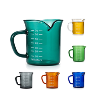 Gelas Ukur Kaca Borosilikat Hijau 70ml / 2.37oz Mini Pitcher Espresso Shot Creamer Syrup Small Server Kitchen Bar