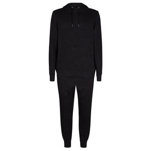 Conjunto de Sudadera con capucha para hombre, chándal de rayas laterales liso personalizado, color negro - Product Image 6