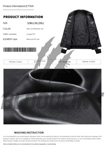 Men's PU <b>Leather</b> Bomber <b>Jacket</b> Color Blocking Turn-down Collar Zipper Closure Streetwear Autumn Wear - Product Image 6
