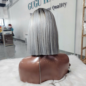 Peluca Bob de Cabello Humano Vietnamita 100% Virgen, Doble Trama, Sin Pegamento, con Frente de Encaje Transparente HD, Estilo Liso, para Mujer - Product Image 2