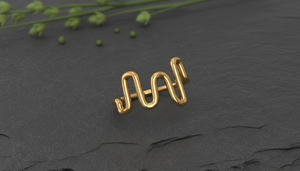 Anillo Ondulado de Oro de 10k, Diseño Personalizado Hecho a Mano, Fabricante de Joyería de Moda Minimalista, Abstracta, en Zigzag, Apilable, para Mujer - Product Image 5