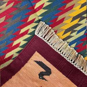 Tapis de sol légers en coton Dhurrie avec texture à tissage plat pour cuisine salon et chambre à coucher revêtement de sol 007 - Product Image 4