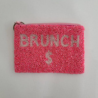 Porte-monnaie perlé flamant rose fait main, mini portefeuille tendance, pochette |   Fermeture magnétique durable |   Capacité de 1L |   Sacs à main décontractés |