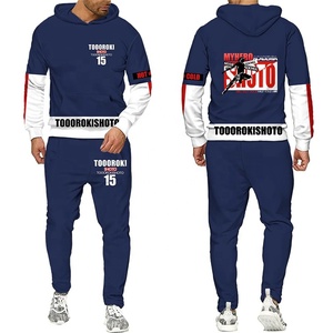 Ensemble Sweat à capuche et pantalon de survêtement pour hommes, haut de gamme, bon marché, 2 pièces imprimées, pull épais, survêtement de poche kangourou rembourré, offre spéciale - Product Image 2