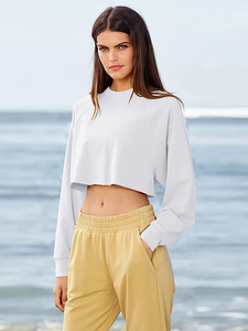 เสื้อฮู้ดครอปท็อปผู้หญิงแบบสั่งทำพิเศษ ซิปด้านหน้า ปักลาย ย้อมสีแบบ Garment Dyed ทรงโอเวอร์ไซส์ เสื้อฮู้ดและเสื้อสเวตเชิร์ต - Product Image 4