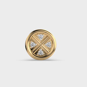 IGI Certified Lab Grown Diamond Geometric Round Stud <b>Earrings</b> 9K Yellow / White / Rose Gold Minimalist Diamond <b>Earrings</b> - Product Image 6