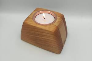 Portavelas de Madera Maciza Hecho a Mano con Inserto de Cobre, Soporte para Velas Votivas, Decoración Moderna para Mesa, Regalos para el Hogar - Product Image 6