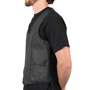 Men's Customized Casual Autumn and Summer Men Leather Vest Use Fashion Breathable Leather Vest For Sale New Arrival Leather Vest - Product Image 2