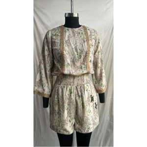 Mono con estampado floral, estilo playero, informal, de verano, de manga larga, elegante, para fiesta, para mujer. - Product Image 1